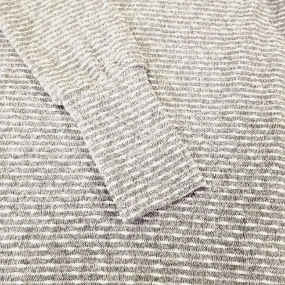 Wonderland By Orange Gray Stripe Textured Off The Shoulder Sweater Size S